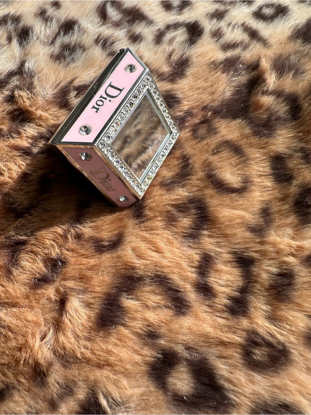 Rare Christian Dior Princess Ring Makeup Compact Mirror Gloss Lipstick 001